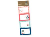 Boeketiket Palms&Pizza Pak à 24 zelfklevende etiketten.