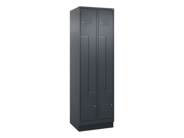 Z-garderobekast,HxBxD 1950x600x500mm,vak B 150/300mm,cil.-slot,sokkel
