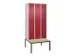 locker met bank,voor scheiding van kleding,HxBxD 2120x900x815mm,3vak