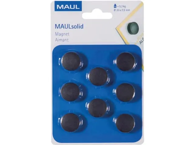 Aimant MAULsolid 20mm Noir Blister 8 pièces