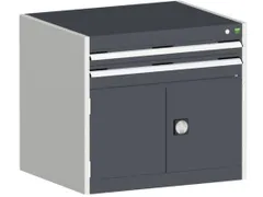 ladekast HxBxD 700x800x650mm 2laden RAL7035 front RAL7016