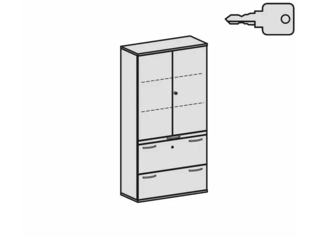 Kantoorkast 1920x1000x430mm Romp Lichtgrijs Decor Front Lichtgrijs