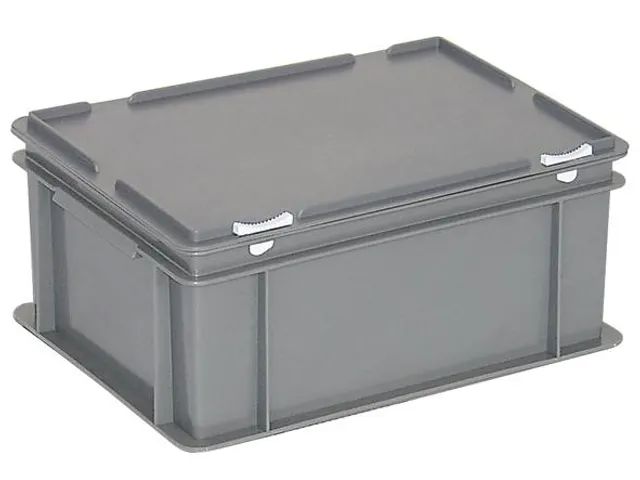 Euronorm Stapelkrat Pe Hxlxb 180X400X300Mm 16L Met Deksel Grijs