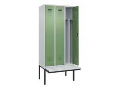 locker met bank,voor scheiding van kleding,HxBxD 2120x900x815mm,3vak