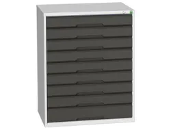 ladekast HxBxD 1000x800x550mm 9laden romp RAL7035 front RAL7016