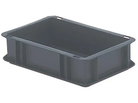 Euronorm-stapelbak 2.7l 75x300x200mm Wanden/bodem Gesloten Grijs