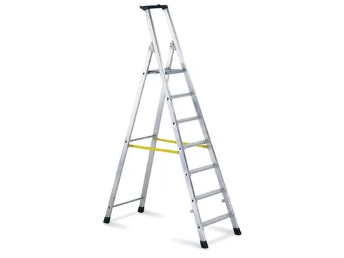Boktrap Aluminium H 1 48m L 2 26m 7treden Platform Spreidbeveiliging