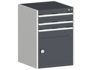 ladekast HxBxD 900x650x525mm 3laden RAL7035 front RAL7016 - 2