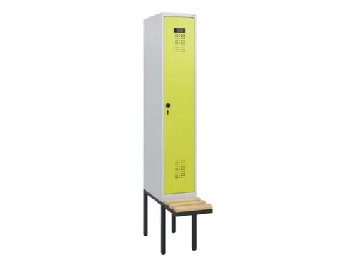 locker met bank,HxBxD 1950x300x815mm,1vak,vak B 300mm,draaigrendel