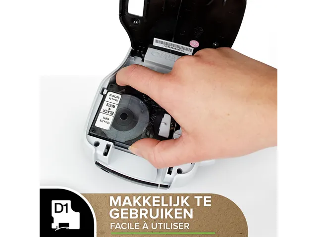 Labeltape Dymo LabelManager D1 12mm zwart 20st