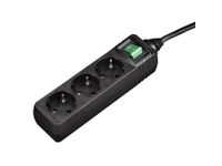 Tafelcontactdoos 3-voudig 140cm Zwart Randaarde
