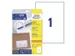 Etiquette Avery Zweckform 6119 210x297mm A4 blanc 25 pièces