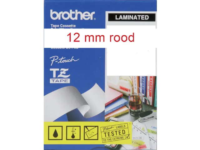 Labeltape Brother P-touch TZe-232 standaard 12mm rood op wit