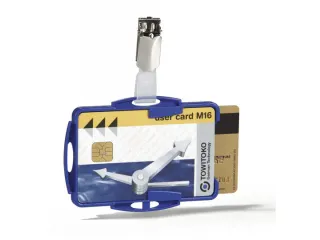 Durable 8218 Dubbele Badgehouder Blauw 54x85mm Met Clip - 1