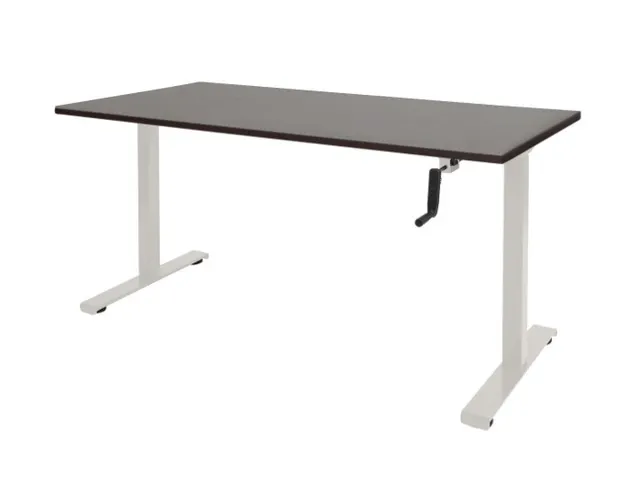 Dextro Slinger Bureau Zit-sta T-poot 180x90 Logan Eiken 25mm Wit