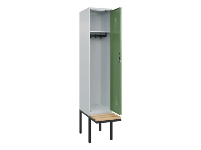 locker met bank,HxBxD 2120x400x815mm,1vak,vak B 400mm,cilinderslot