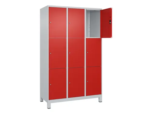 lockerkast,HxBxD 1950x1200x500mm,3x3vakken,vak B 400mm,cil.-slot