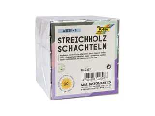 Luciferdoosjes Folia klein 53x37x11mm 10 stuks wit - 3