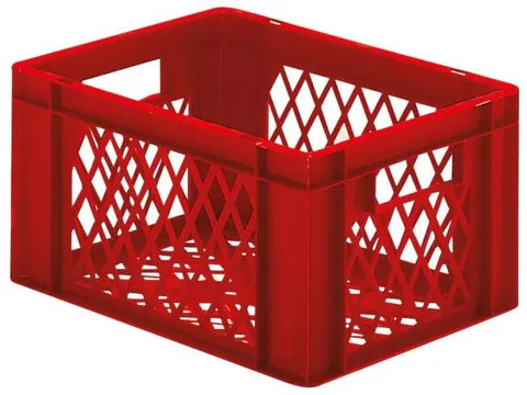 Euronorm-stapelbak 19l 210x400x300mm Wanden/bodem Opengewerkt Rood