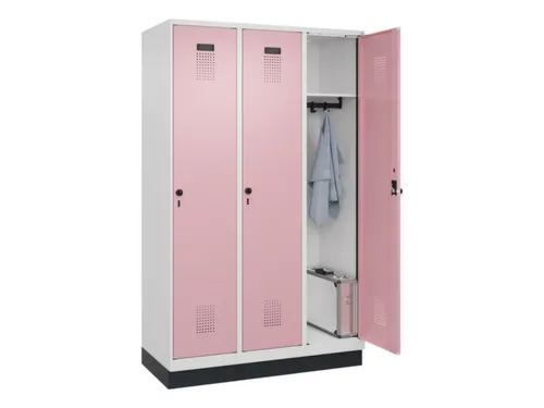 locker,HxBxD 1950x1200x500mm,3vak,vak B 400mm,draaigrendel,sokkel