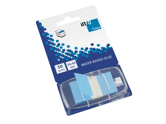 Info flags 25x43mm blauw blister à 50 stuks