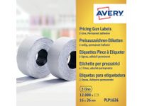 Prijsetiket Avery PLP1626 16x26mm 10rol à 1.200 stuks