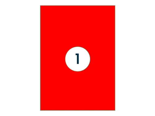 Etiket Rillprint 210x297mm fluorrood 100 etiketten