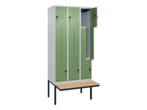 Z-garderobekast,HxBxD 2120x900x815mm,6vak,vak B 300mm,draaigrendel