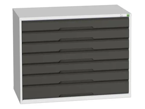 ladekast HxBxD 800x1050x550mm 7laden romp RAL7035 front RAL7016