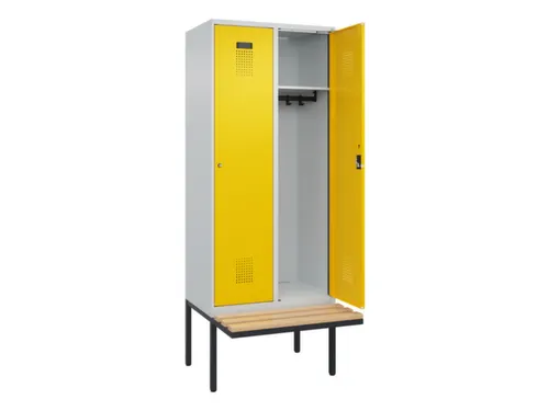 locker met bank,HxBxD 2120x800x815mm,2vak,vak B 400mm,cilinderslot