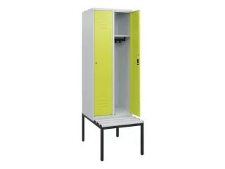 locker met bank,HxBxD 1950x600x815mm,2vak,vak B 300mm,cil.-slot - 2