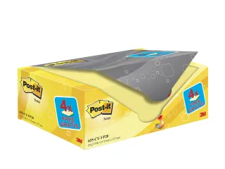 Memoblok 3M Post-it 655 76x127mm geel 16 + 4 gratis - 3