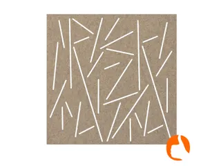 Akoestisch wandpaneel vierkant met patroon uitsnede 100x100cm Zand - 1
