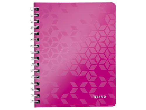 Notitieboek Leitz WOW A5 spiraal PP lijn roze