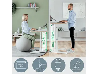 Zit-Sta bureau 80x60cm Leitz Ergo elektrisch klein - 2