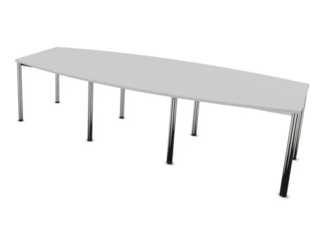 vergadertafel,HxBxD 740x2800x1200mm,vatvormig,MP-lichtgrijs