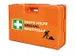 verbandkoffer,v. bouw,DIN 13157,ABS oranje,m. wandhouder