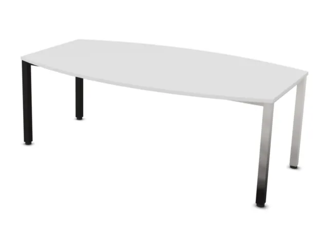 Table de conférence forme de fût 740x2000x1200mm 4 pieds BL-blanc