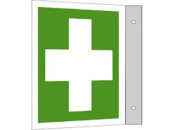 EHBO-bord,EHBO,uithangbord,aluminium,lang nalichtend,HxB 150x150mm