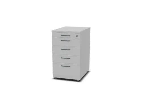 Staand Ladeblok 720x430x600mm 4 Laden 1 Materiaallade Mp-Lichtgrijs