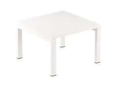 guéridon HxlxP 400x600x600mm carré 4 pieds blanc tube carré