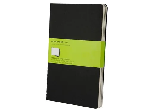 Schrift Moleskine 130x210mm blanco 160 pagina's 70gr zwart set à 3 st