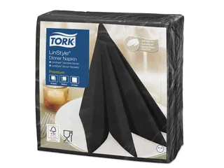 Linstyle servet 478726 39x39cm zwart 1/4 vouw 1-laags 14x50 stuks - 3