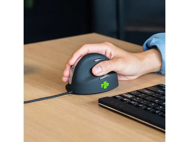 Ergonomische muis R-Go HE Break medium Rechts bedraad Zwart