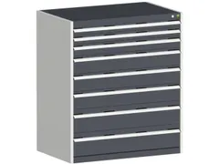 ladekast HxBxD 1200x1050x750mm 8laden RAL7035 front RAL7016