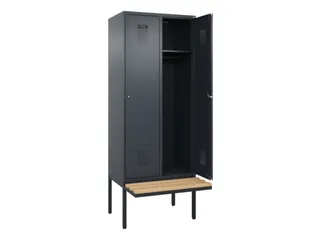 locker met bank,HxBxD 2120x800x815mm,2vak,vak B 400mm,cilinderslot - 1