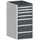 ladekast HxBxD 1000x525x650mm 7laden romp RAL7035 front RAL7016