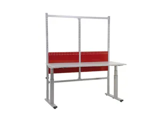 paktafel,HxBxD 720-1220x1650x800mm,blad RAL9006,T-voet van staal - 1