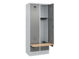 locker met bank,HxBxD 1950x800x815mm,2vak,vak B 400mm,cilinderslot