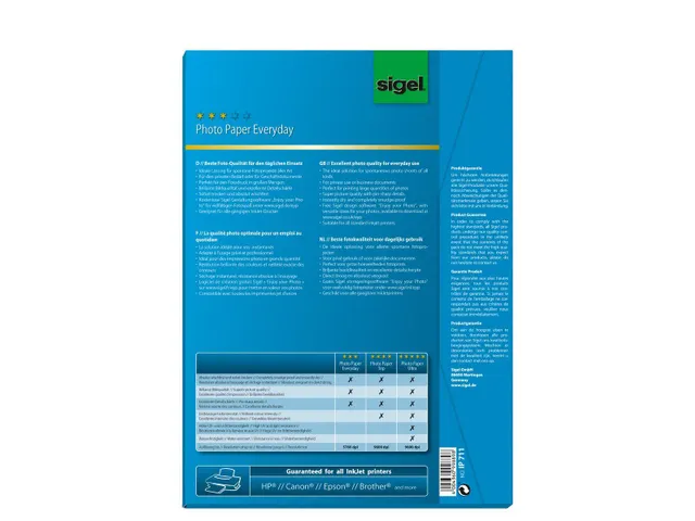 Inkjetfotopapier Sigel A4 Everyday+ 200 Gram Wit 50 Vel